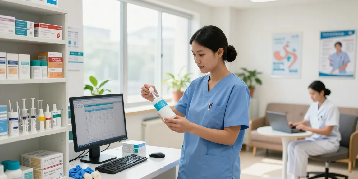 Medical supplies Montreal displayed in a bright clinic room, highlighting essential healthcare products and organization.
